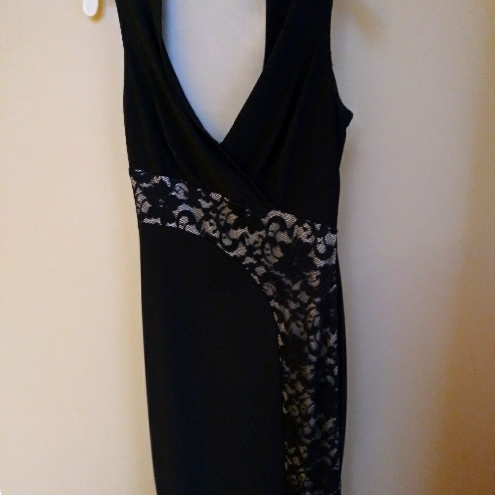 NY & Co black and beige lace dress